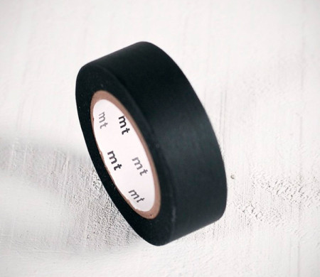 Washi Tape en Color Negro Liso
