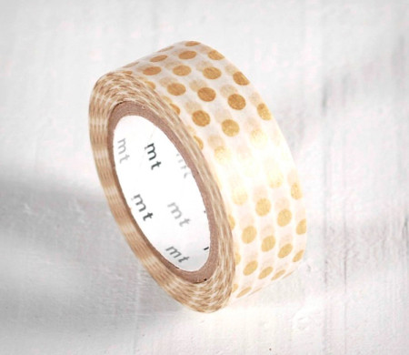 Washi Tape con Topos Color Oro