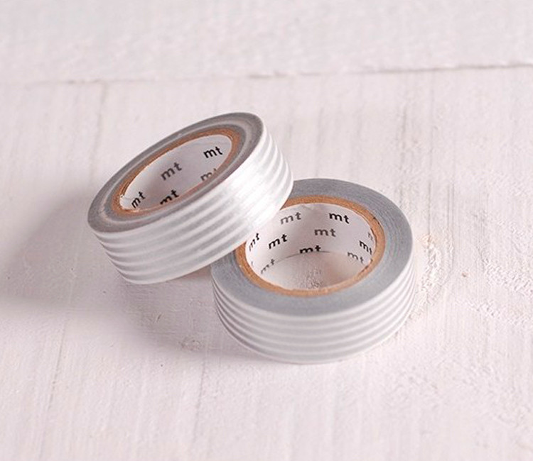 Washi Tape con Rayas Plateadas Washi Tape con Rayas Plateadas