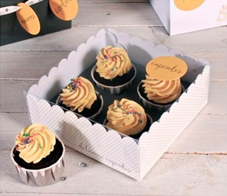Caja Transparente para 4 Cupcakes