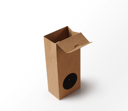 Caja con ventana para alimentación