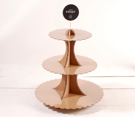 Expositor de cartón para cupcakes y pasteles