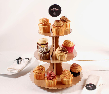 Expositor de cartón para cupcakes y pasteles