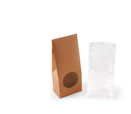 Caja con ventana para alimentación