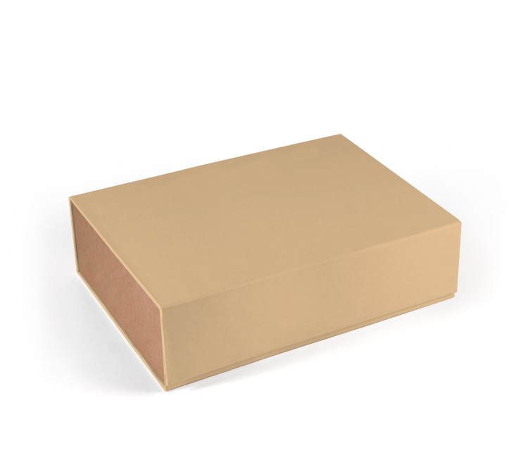 Caja rectangular de cartón forrada automontable Caja rectangular de cartón forrada automontable