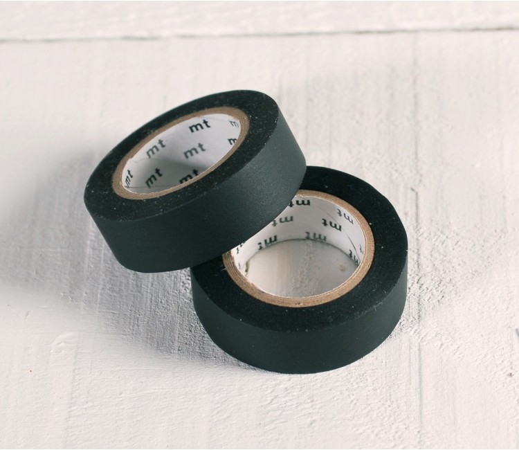 Washi Tape en Color Negro Liso