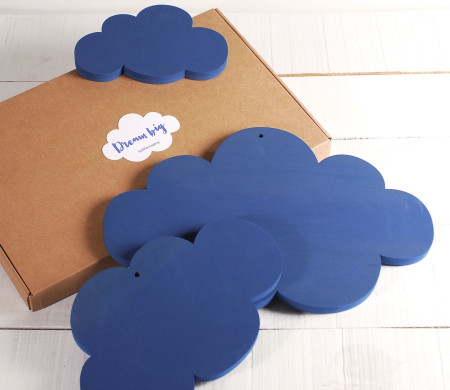 3 Nubes de Espuma en Azul ¡Decora de Forma Original!