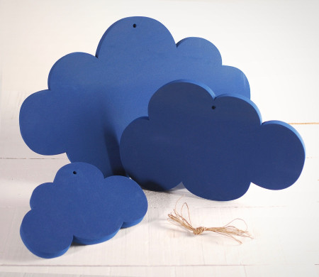 3 Nubes de Espuma en Azul ¡Decora de Forma Original!