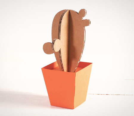 Cactus de Cartón ¡Con Macetas de Colores!