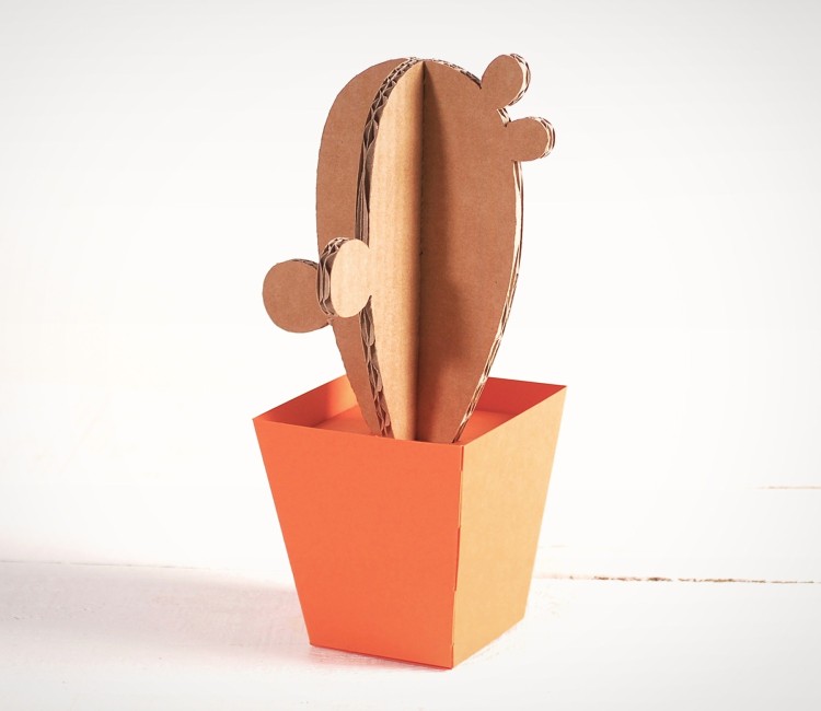 Cactus de Cartón ¡Con Macetas de Colores!