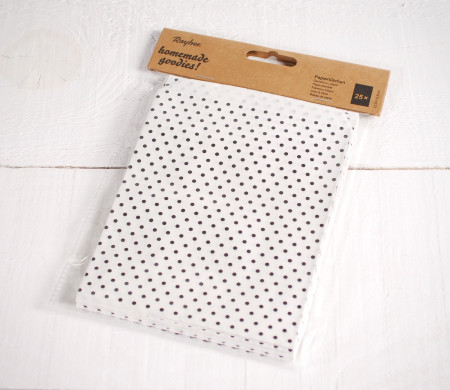 Bolsitas de Papel Blancas con Topos Negros