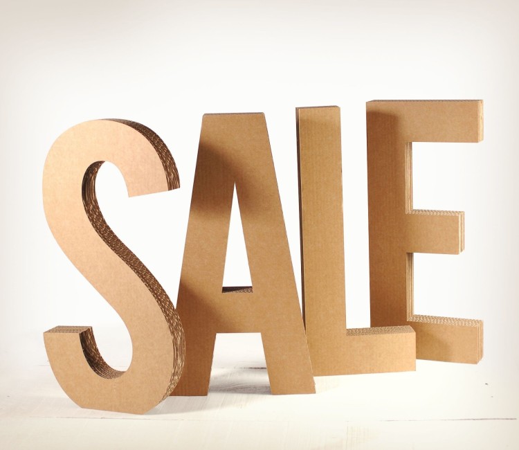 Palabra Sale de cartón | Letras corpóreas de cartón Palabra Sale de cartón | Letras corpóreas de cartón