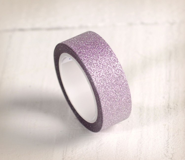 Rollo de washi tape con purpurina