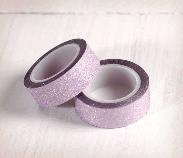 Rollo de washi tape con purpurina