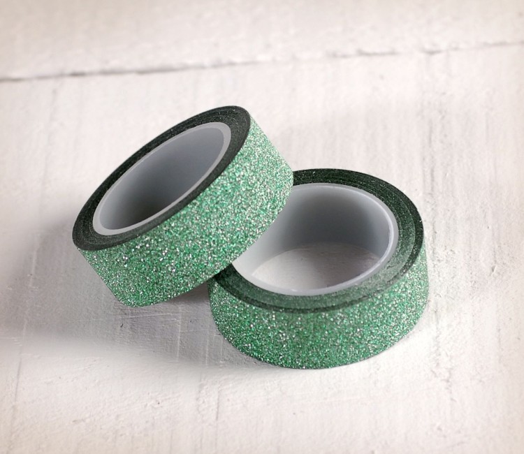 Rollo de washi tape con purpurina