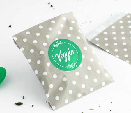 Bolsas Grises Estampadas con Lunares