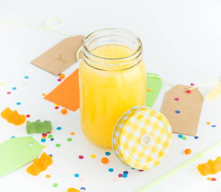 Tarro de Cristal 400 ml con Pajita