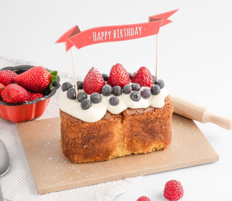 Topper para tartas con mensaje Happy Birthday