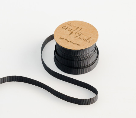 Cinta grosgrain negra lisa