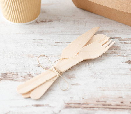 Set de Cubiertos de Madera
