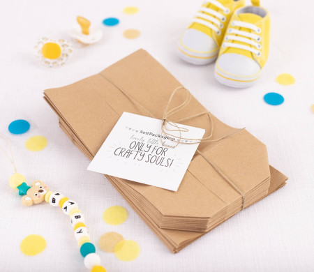Kit de 20 Bolsas Cilíndricas de Papel Kraft
