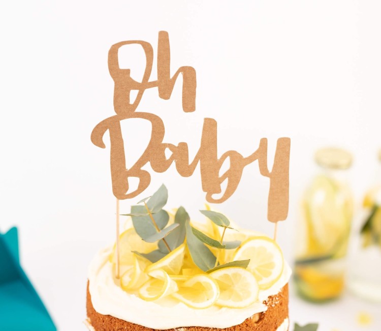 Topper para pasteles o decoración "Oh baby"