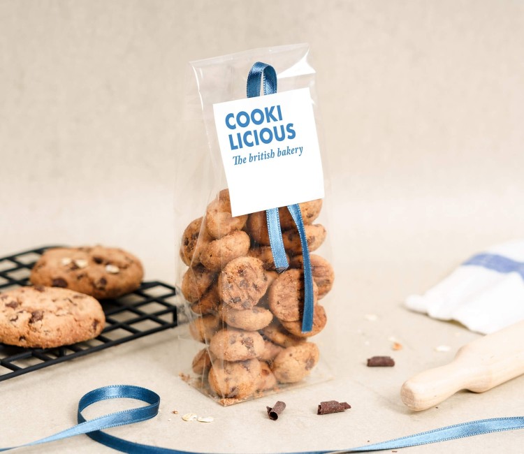 Bolsas de celofán con fondo y fuelle aptas para alimentación