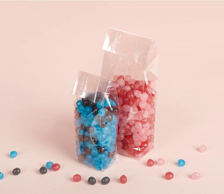 Bolsas de celofán con fondo y fuelle aptas para alimentación