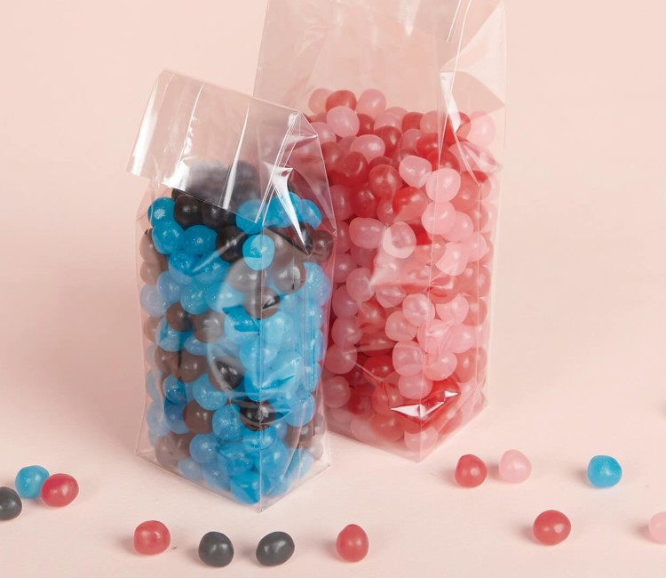 Bolsas de celofán con fondo y fuelle aptas para alimentación