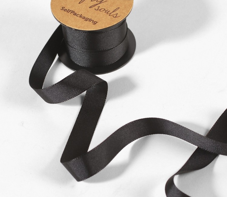 Cinta grosgrain negra lisa Cinta grosgrain negra lisa