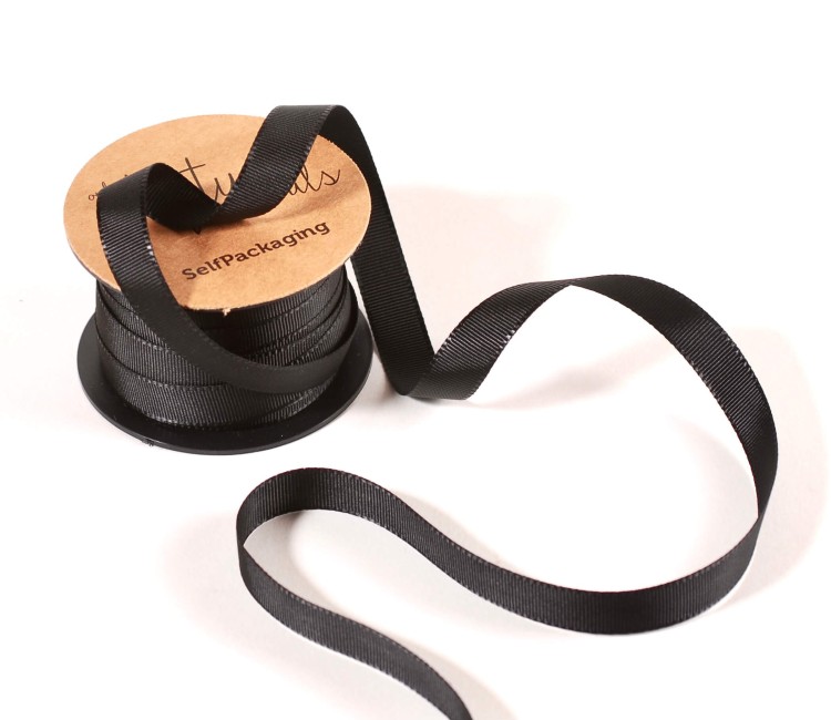 Cinta grosgrain negra lisa Cinta grosgrain negra lisa