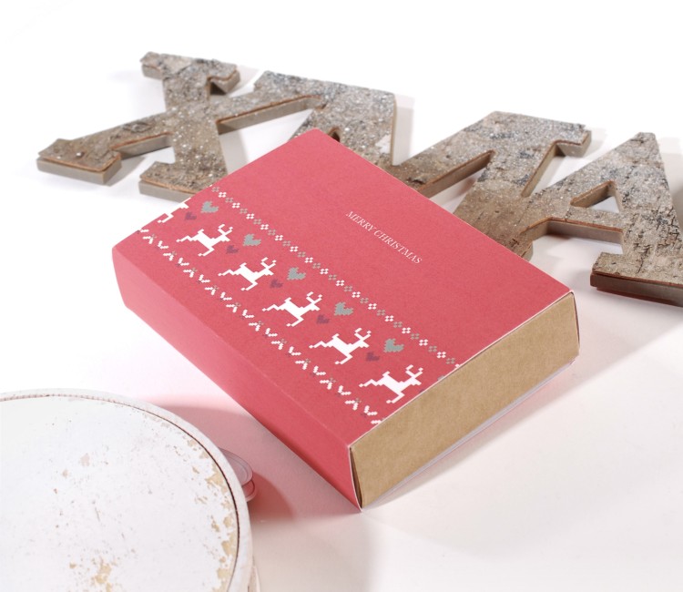 Caja para tarjetas regalo con estampado navideño Caja para tarjetas regalo con estampado navideño