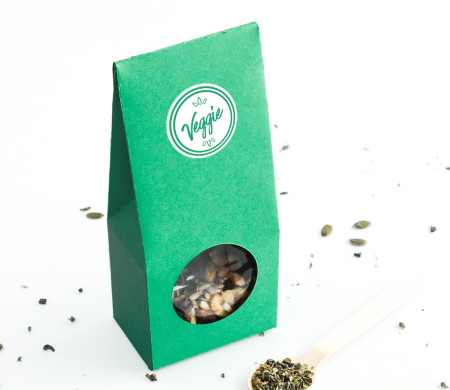 Caja con ventana para alimentación