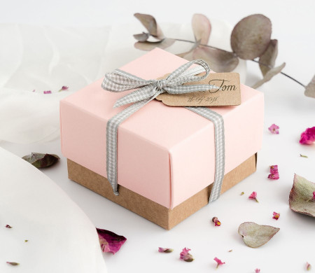 Bonita Caja Regalo con Tapa y Lazo Decorativo