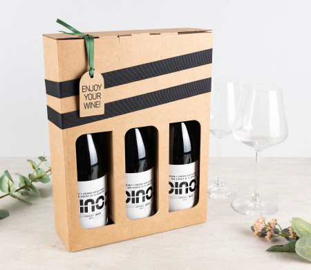 Caja para Vinos ¡Muy Resistente, para Dos o Tres Botellas!