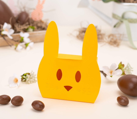 Caja de Cartón en Forma de Conejo Simpático