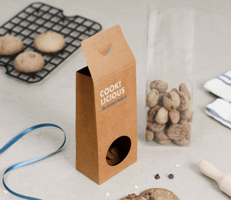 Caja con ventana para alimentación