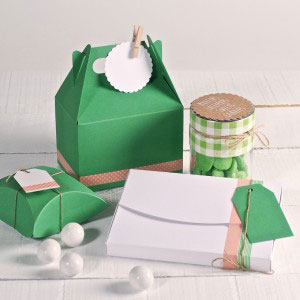 cajas de cartón verdes