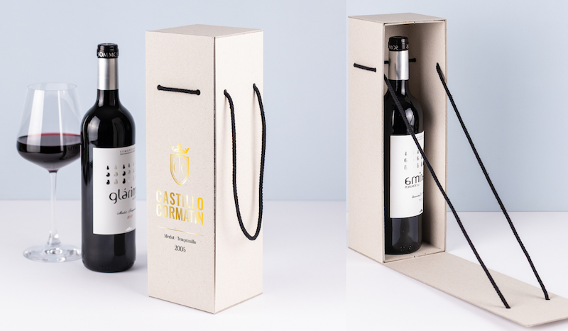 Caja sostenible para regalar vino