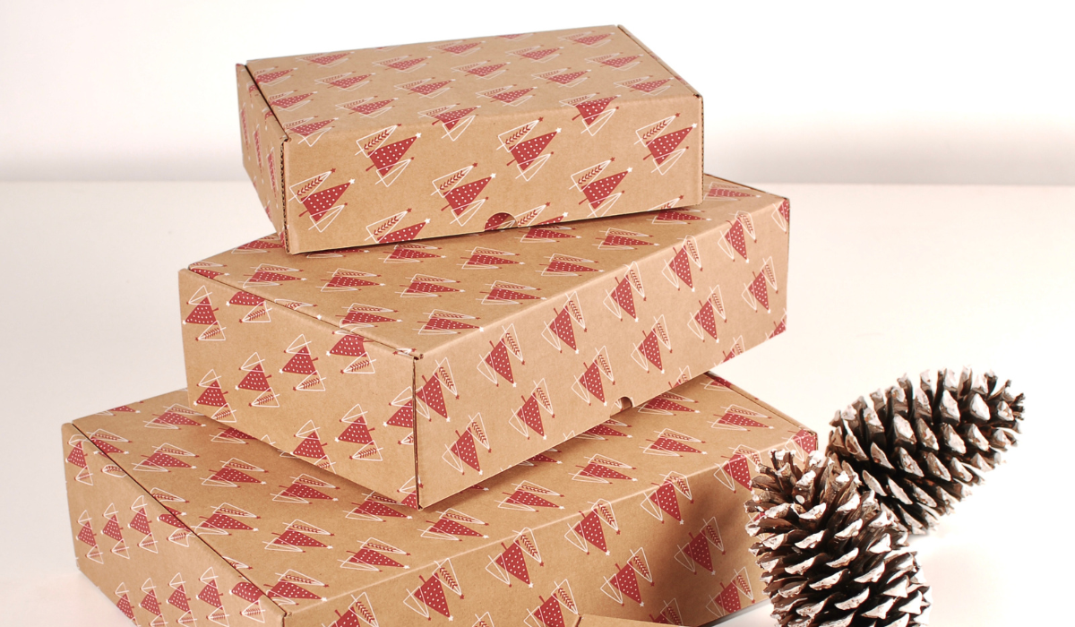 Decoración; cajas de carton para Navidad
