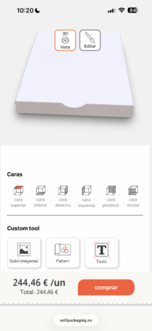 configurador de cajas online versión móvil