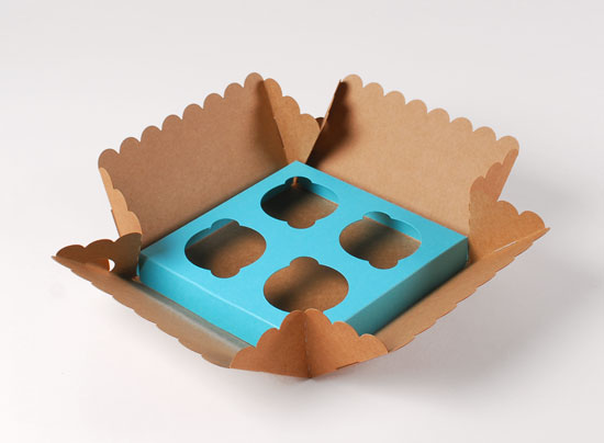 Caja para 4 cupcakes