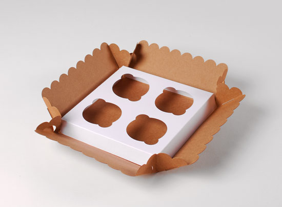 Caja para 4 cupcakes