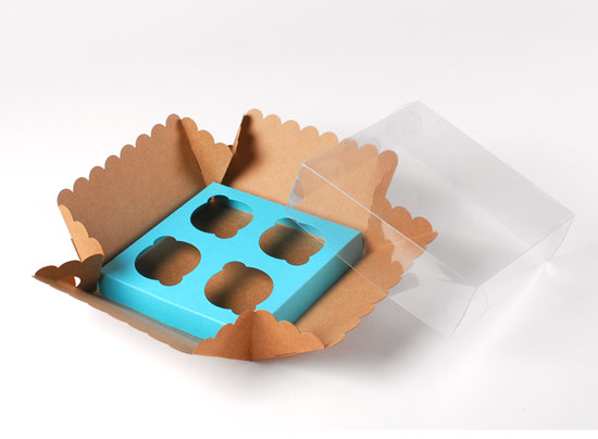Caja para 4 cupcakes