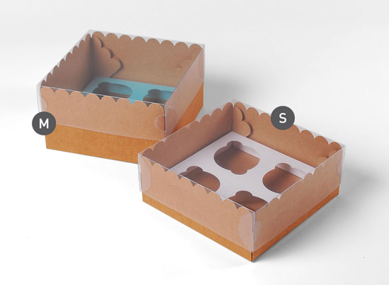 Caja para 4 cupcakes