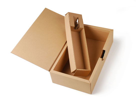 Caja para botellas con asa