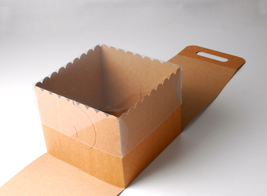 Caja para tartas con asa y tapa