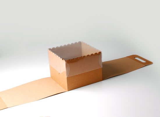 Caja para tartas con asa y tapa