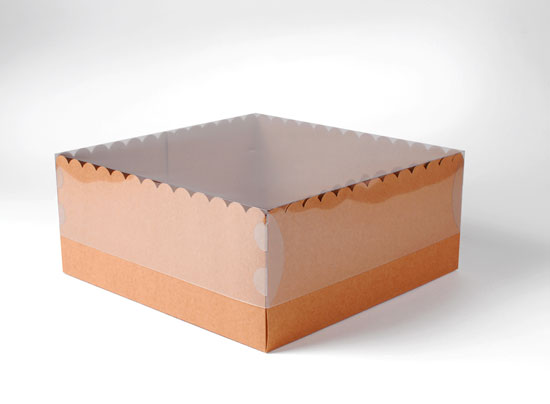 Caja pasteles y tartas con tapa