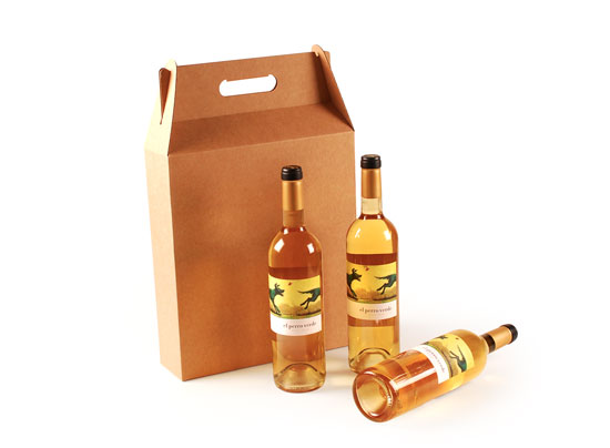 Caja de vinos con asa